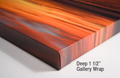 Deep 1.5 inch Gallery Wrap Photo on Canvas.