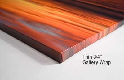 Deep 1.75 inch Gallery Wrap Photo on Canvas.